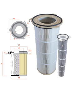 CARTUCCIA Ø 325 H=1200 NUMERO PIEGHE 175 POLIESTERE
