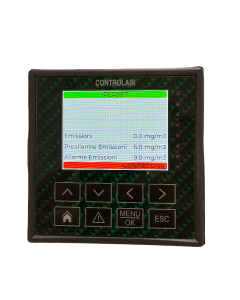 CONTROLAIR EMISSION CONTROLLO EMISSIONI CON PANNELLO LCD SU PORTA QUADRO